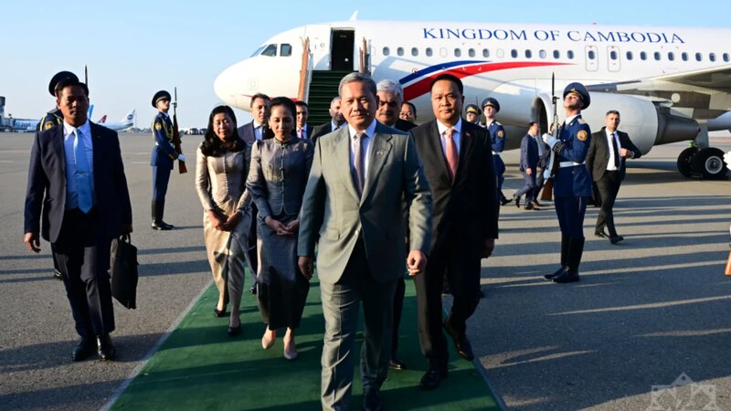 Cérémonie officielle d&rsquo;accueil du Premier ministre cambodgien à Bakou